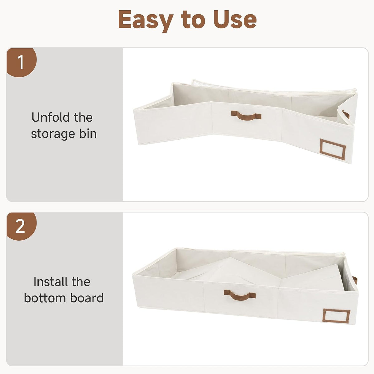 Under Bed Storage Bags with Clear Lids, Pack of 2, Ivory, view 7