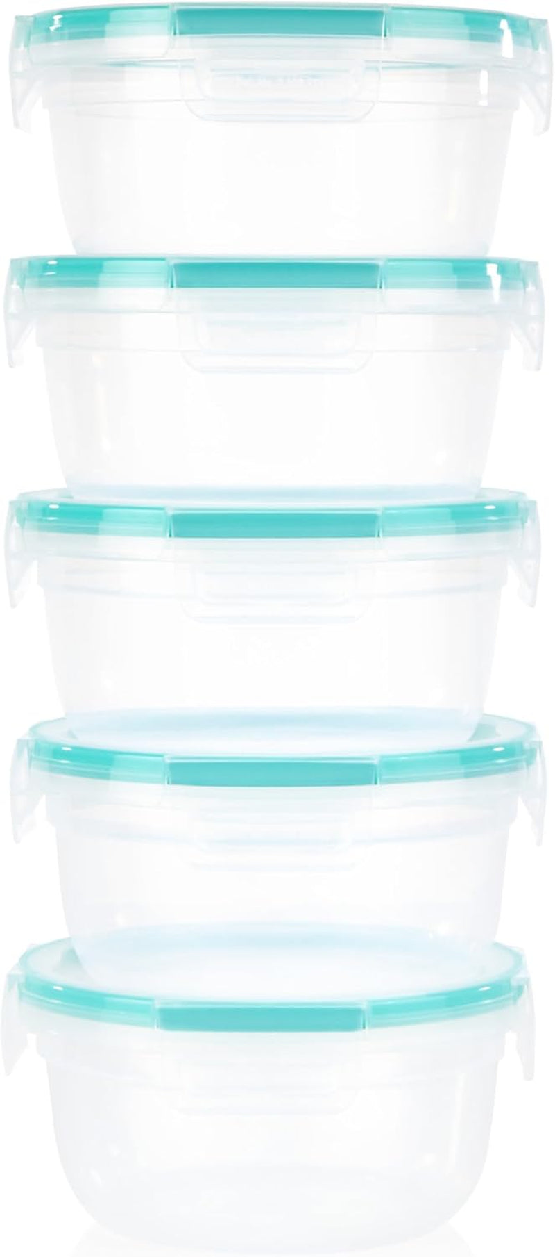 Round Meal Prep Containers with Lids, 10 Piece Set, view 2
