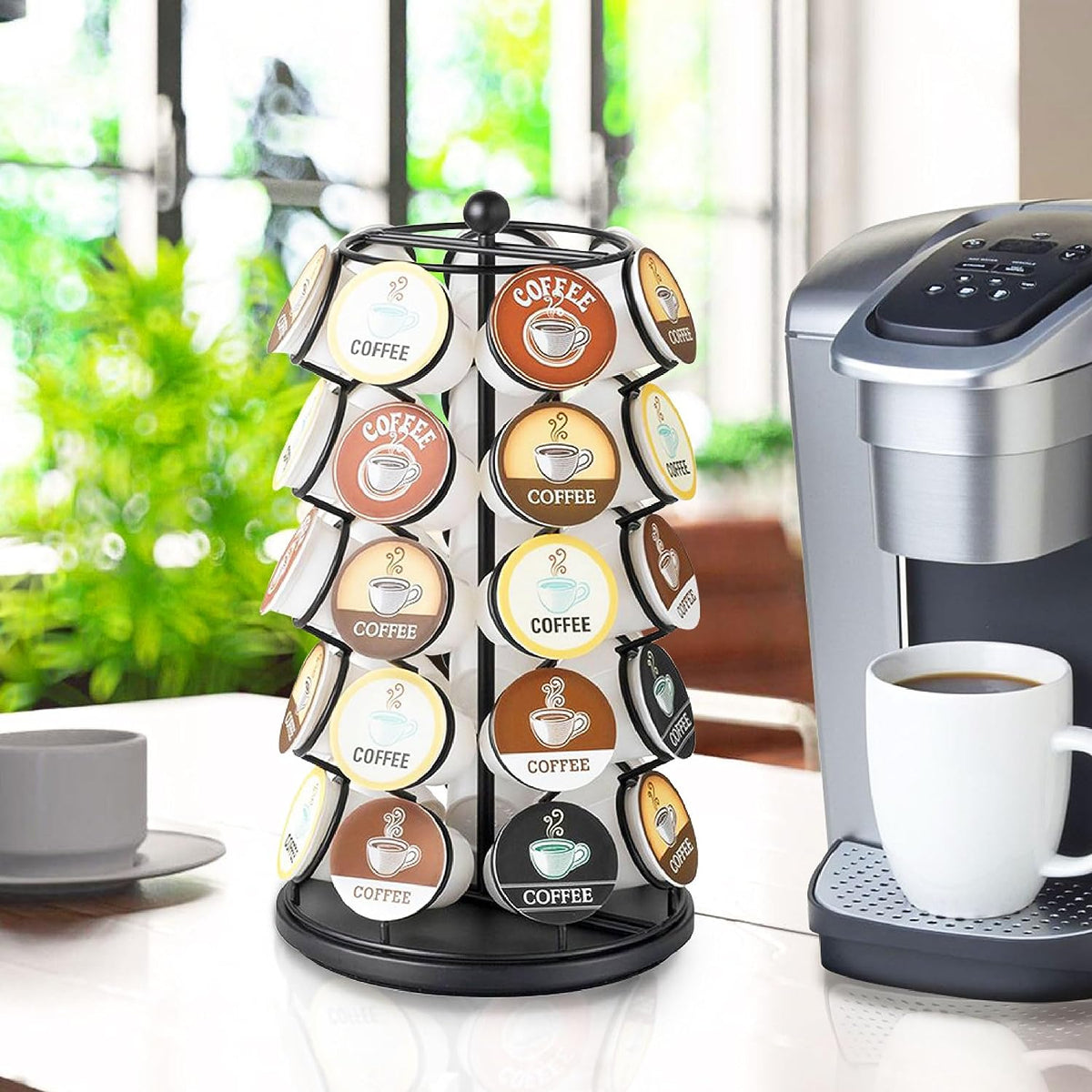Rotating Coffee Pod Carousel, Holds 35 Pods, Black, view 7