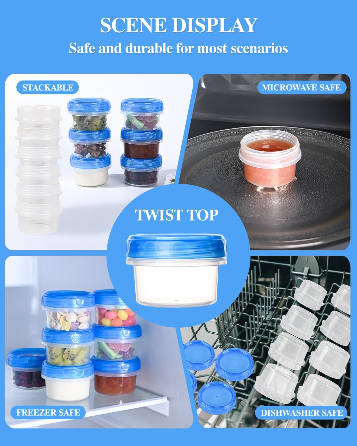 Leakproof Dressing Pots with Twist Lids, Pack of 8, view 7