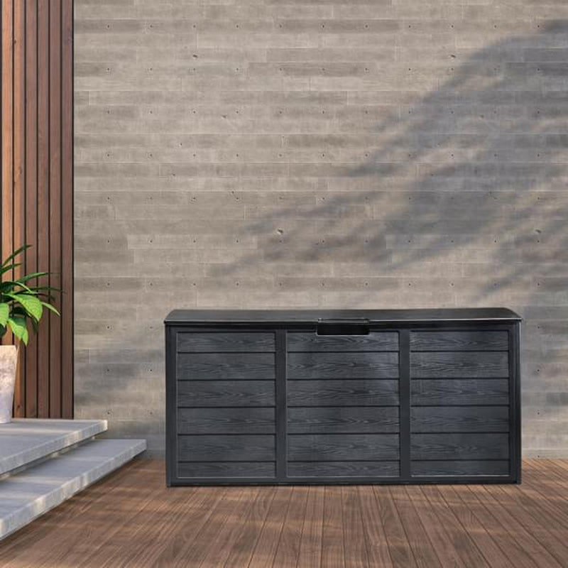 Pure Black Courtyard Storage Box with Two Wheels