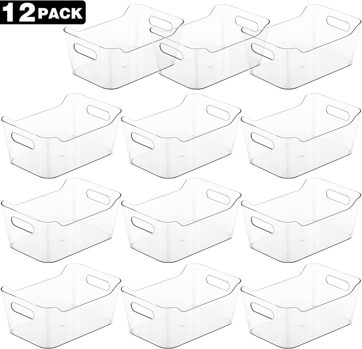 Clear Storage Bins, 3.7 Litre, Pack of 12, view 4