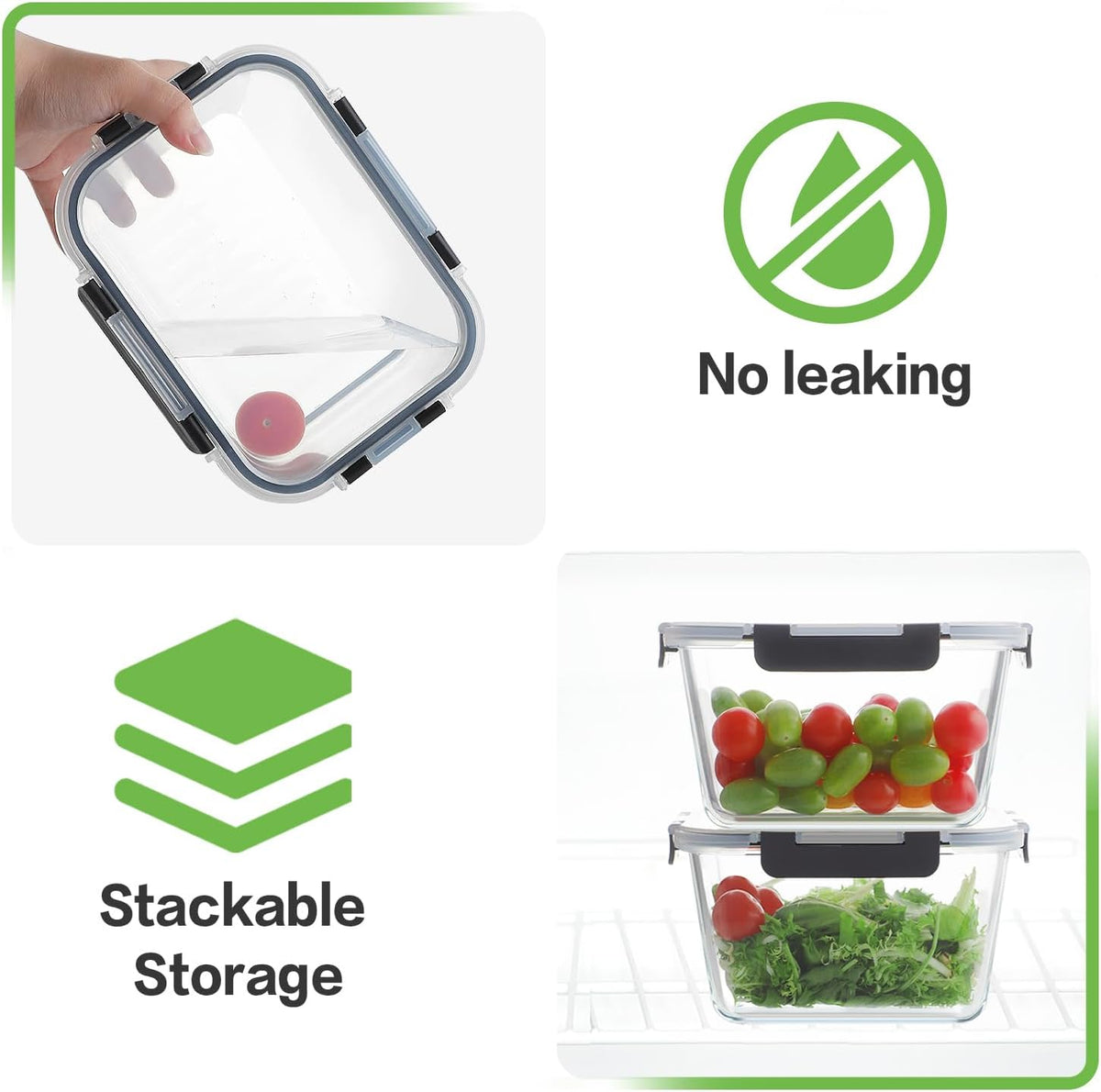 Large Glass Food Storage Containers, 1.8 Litre, Set of 2, view 5