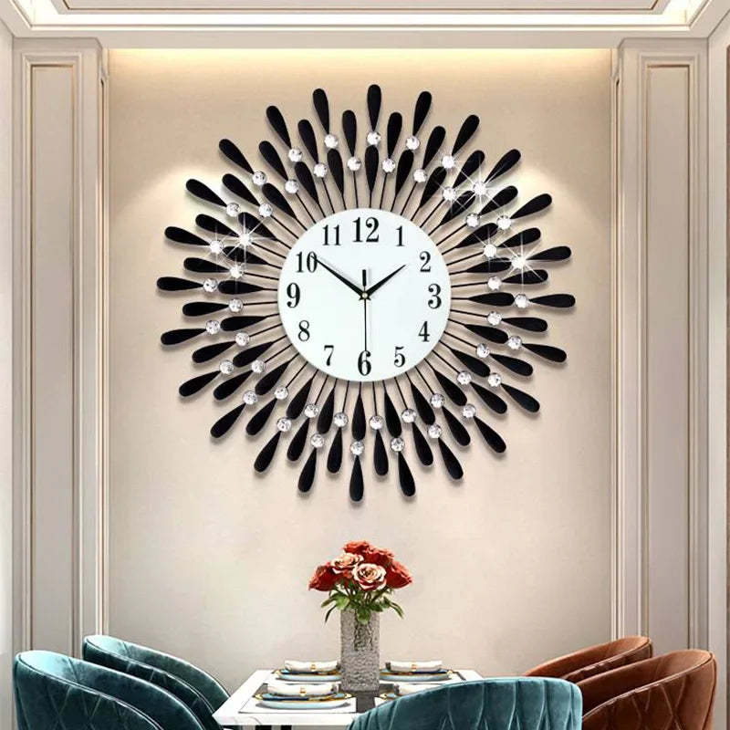 Crystal Sun Modern Style Silent Wall Clock 38X38Cm, 2020 New Product Living Room Office Home Wall Decoration