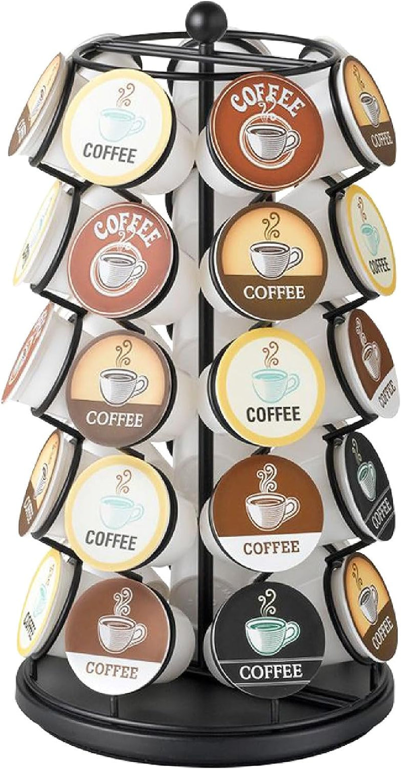 Rotating Coffee Pod Carousel, Holds 35 Pods, Black