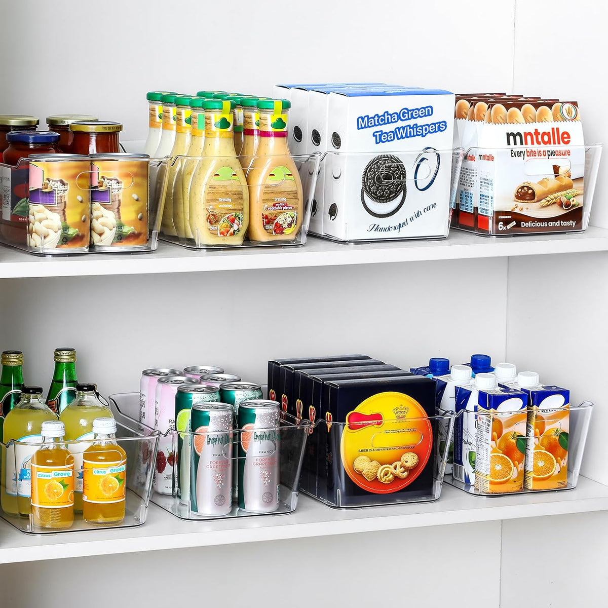 Clear Pantry Bins with Handles and Labels, Pack of 12, view 4