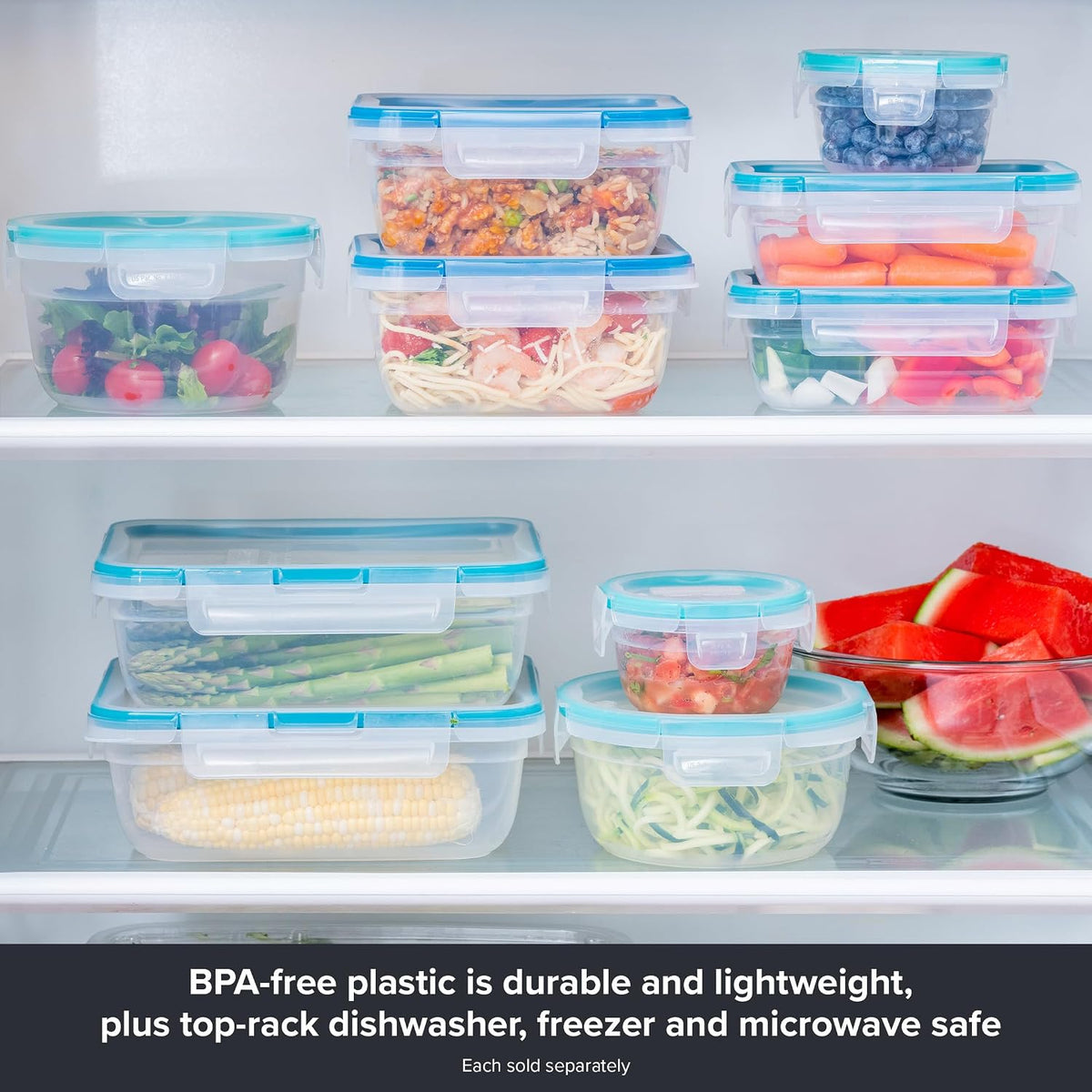 Round Meal Prep Containers with Lids, 10 Piece Set, view 6