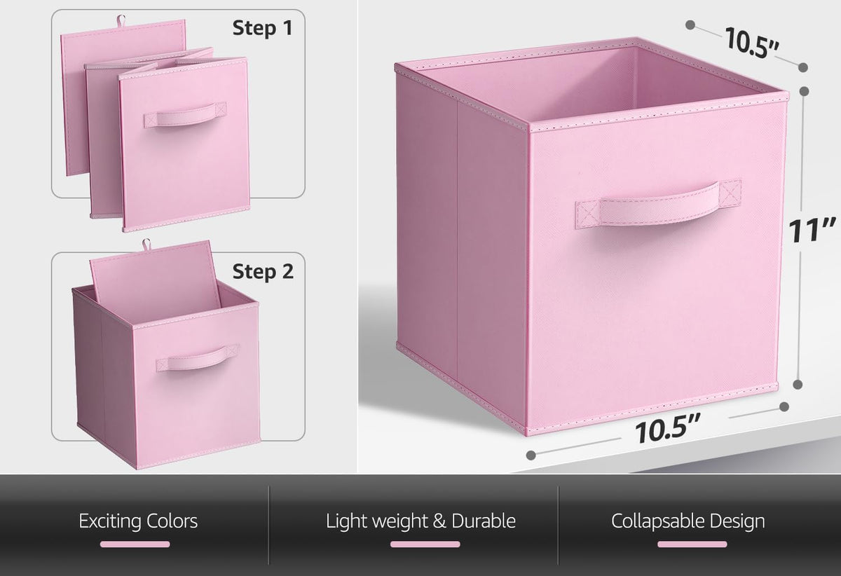 Collapsible Fabric Storage Cubes, Set of 6, view 2