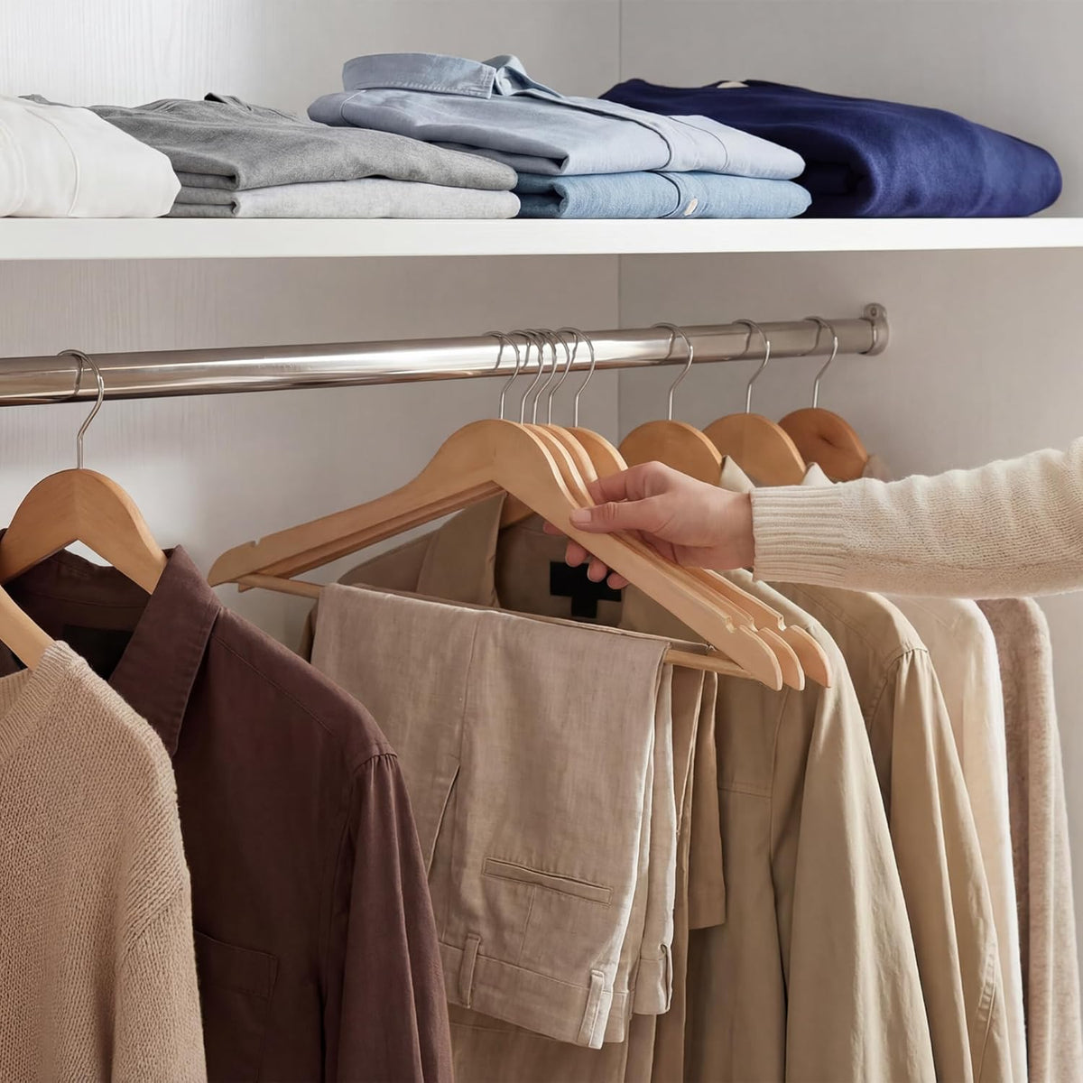 Solid Wood Coat Hangers, Pack of 20, view 8
