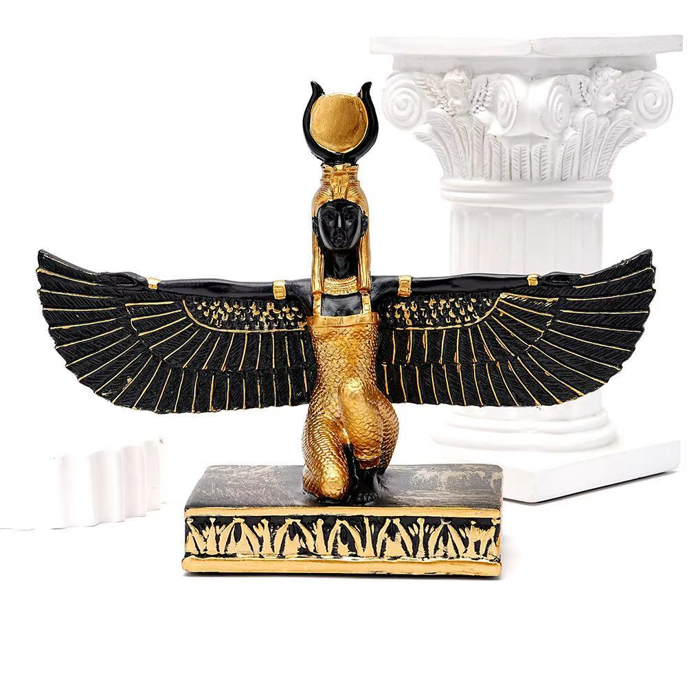 Egyptian Gods Goddess Ornament 1Pc Large Isis Sculpture Adorn for Home Eye of Egypt Furnishing Articles Decorate