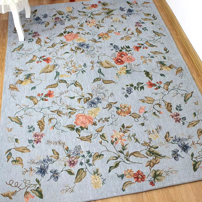 European Style Thick Delicate Floral Carpets for Living Room Decor Pastoral Area Rug Bedroom Home Floor Door Mat Big Carpet