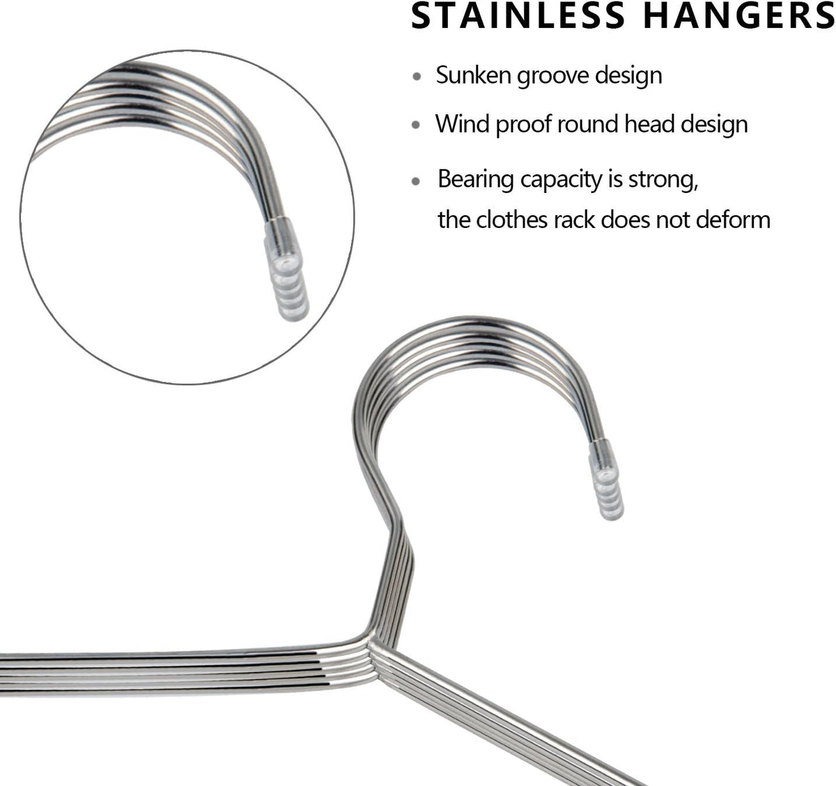 Slim Stainless Steel Hangers, Pack of 40, view 8