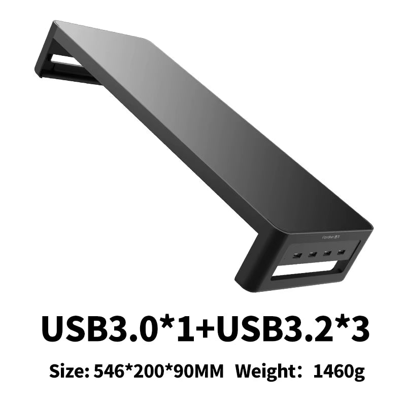 Monitor Stand Riser with USB3.0 Hub Support Data Transfer and Charging Steel Desk Organizer for Laptop Computer