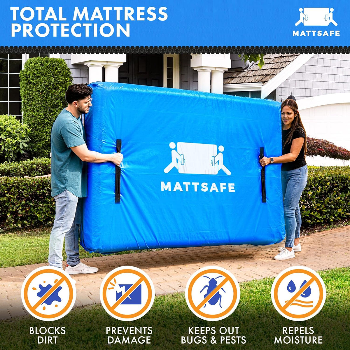 Reusable Double Mattress Bag with 8 Handles, view 2