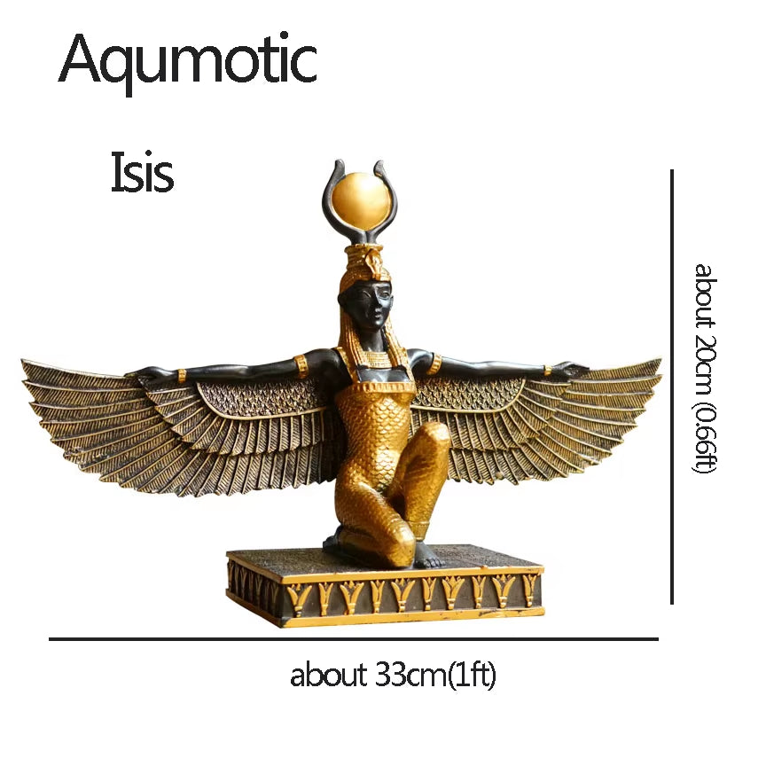 Egyptian Gods Goddess Ornament 1Pc Large Isis Sculpture Adorn for Home Eye of Egypt Furnishing Articles Decorate