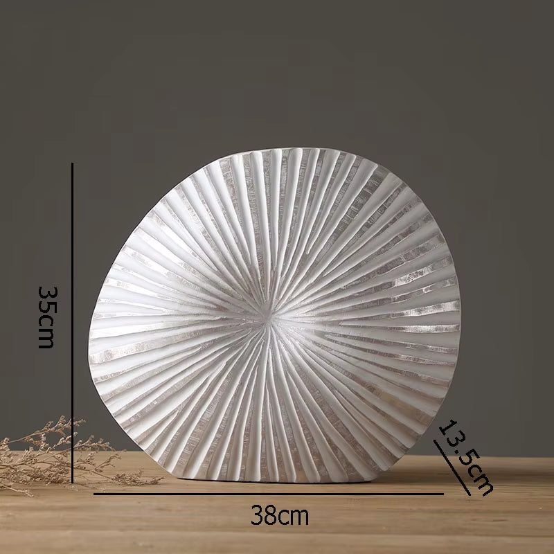 Silver Plated Vase Singular Ellipse Flower Arrangement Artificial Flowers Use Flower Vases Resin Crafts Living Room Decoration