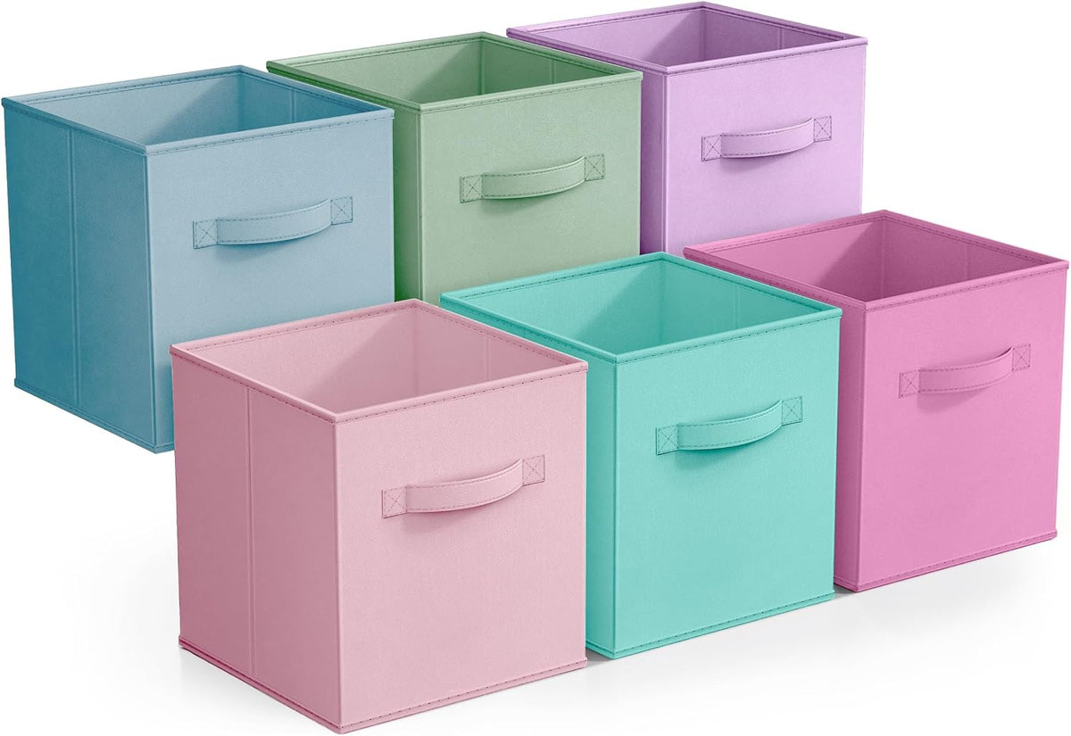 Collapsible Fabric Storage Cubes, Set of 6