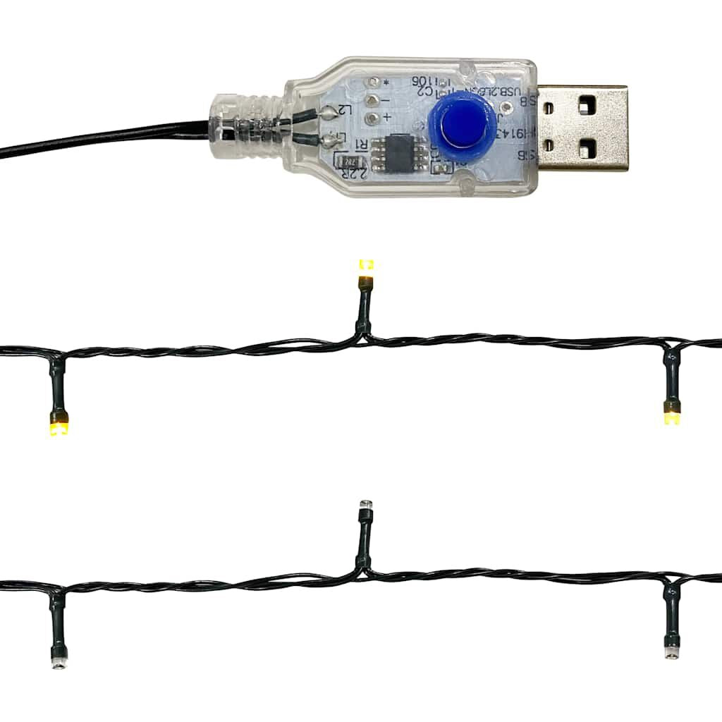 Christmas Garland with LED Lights 10 M Black