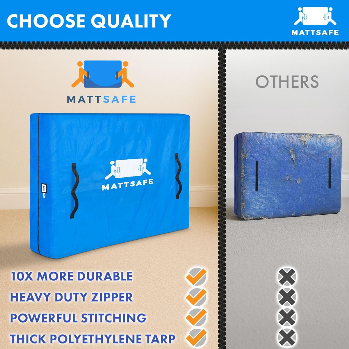 Reusable Double Mattress Bag with 8 Handles, view 5