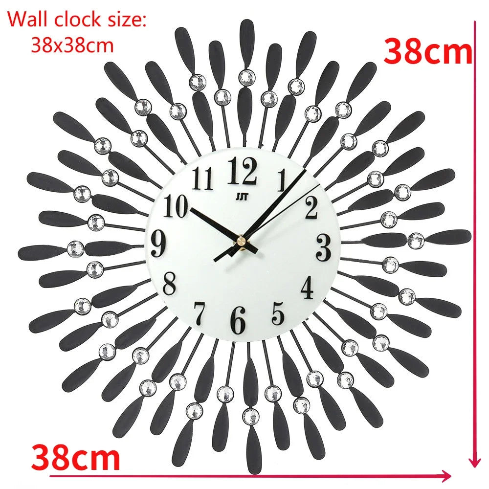 Crystal Sun Modern Style Silent Wall Clock 38X38Cm, 2020 New Product Living Room Office Home Wall Decoration