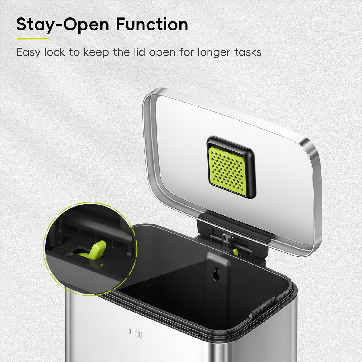 Brushed Steel Pedal Bin, 50 Litre, view 4