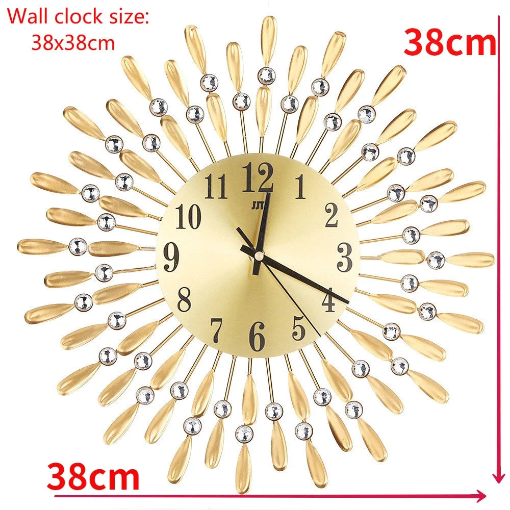 Crystal Sun Modern Style Silent Wall Clock 38X38Cm, 2020 New Product Living Room Office Home Wall Decoration