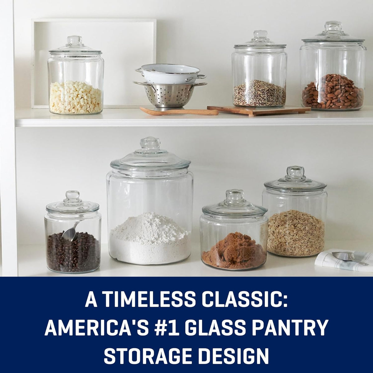 Large Glass Storage Jars with Glass Lids, 1 Gallon, Set of 2, view 5