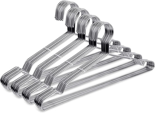 Slim Stainless Steel Hangers, Pack of 40