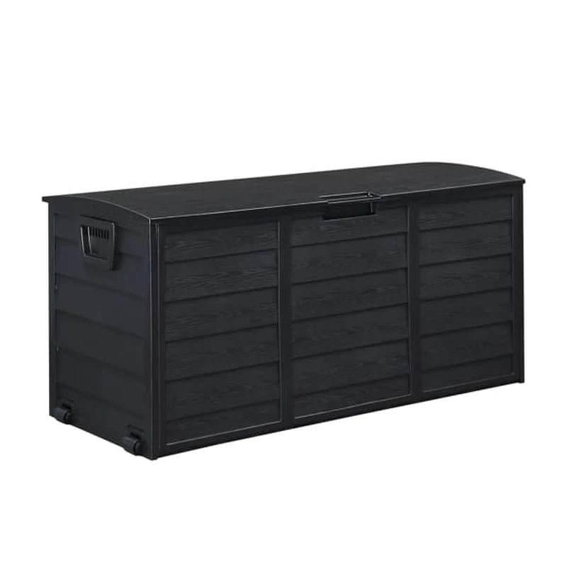 Pure Black Courtyard Storage Box with Two Wheels