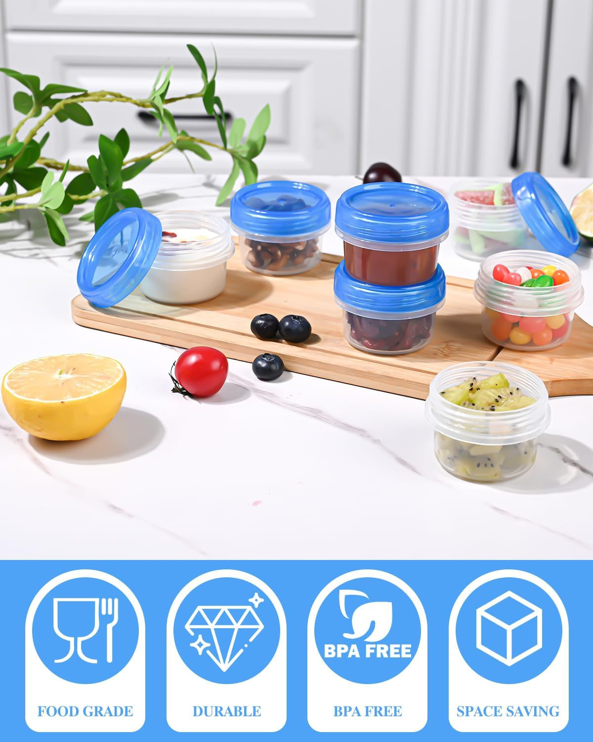 Leakproof Dressing Pots with Twist Lids, Pack of 8, view 2