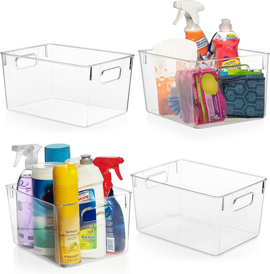 Clear Pantry Storage Bins, Pack of 4