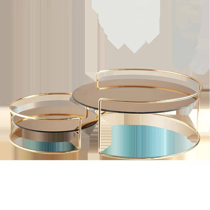 European-Style Double-Layer Stainless Steel Cosmetic Storage Box Home Desktop Dressing Table Perfume Rack Bathroom Makeup Rack