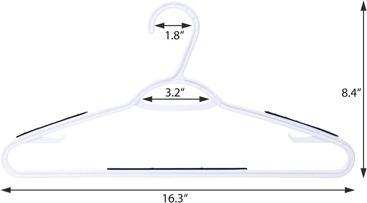 Black Plastic Hangers with Clips, Pack of 30, view 6