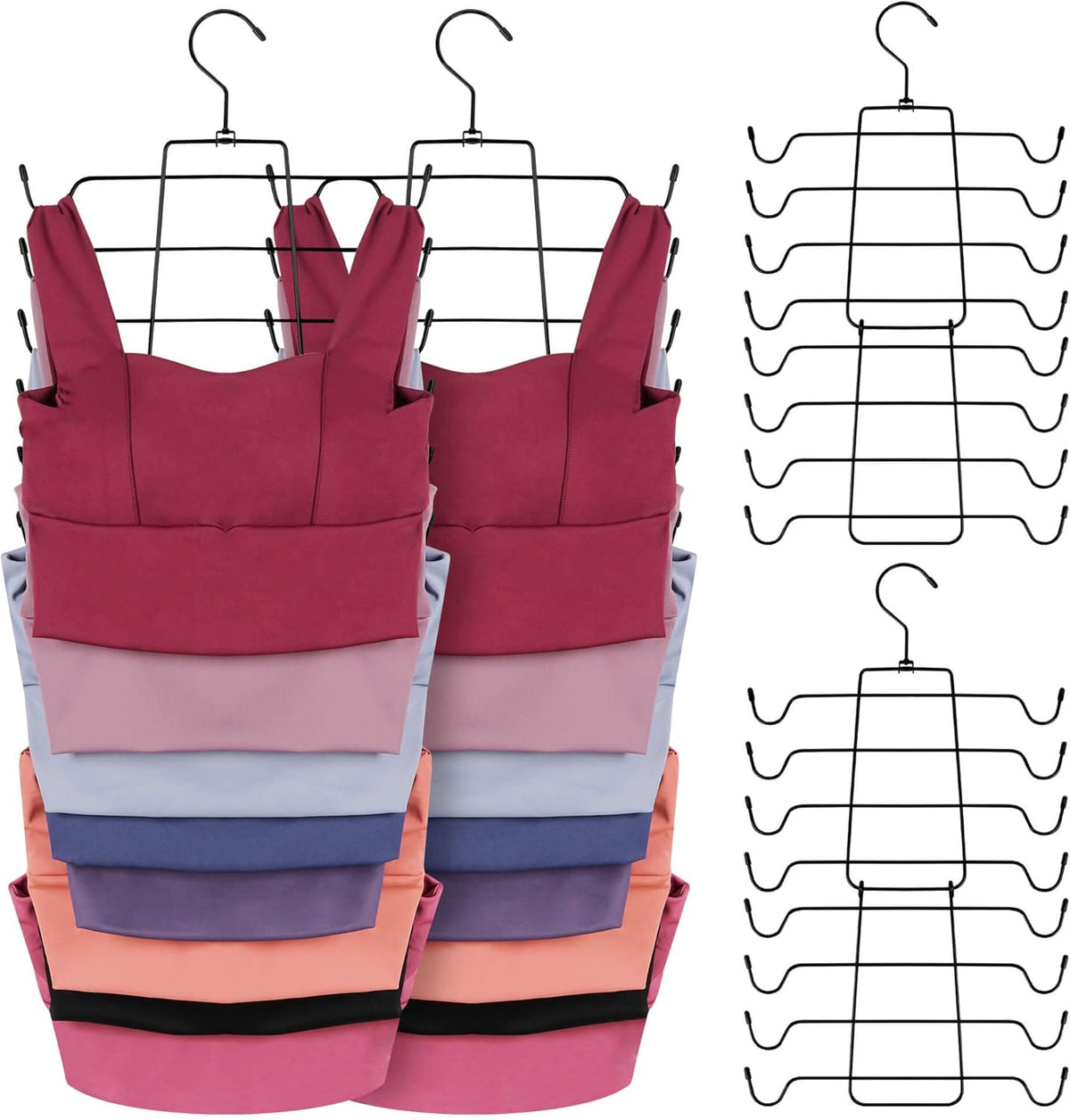 Folding Tank Top and Bra Hangers, Pack of 6