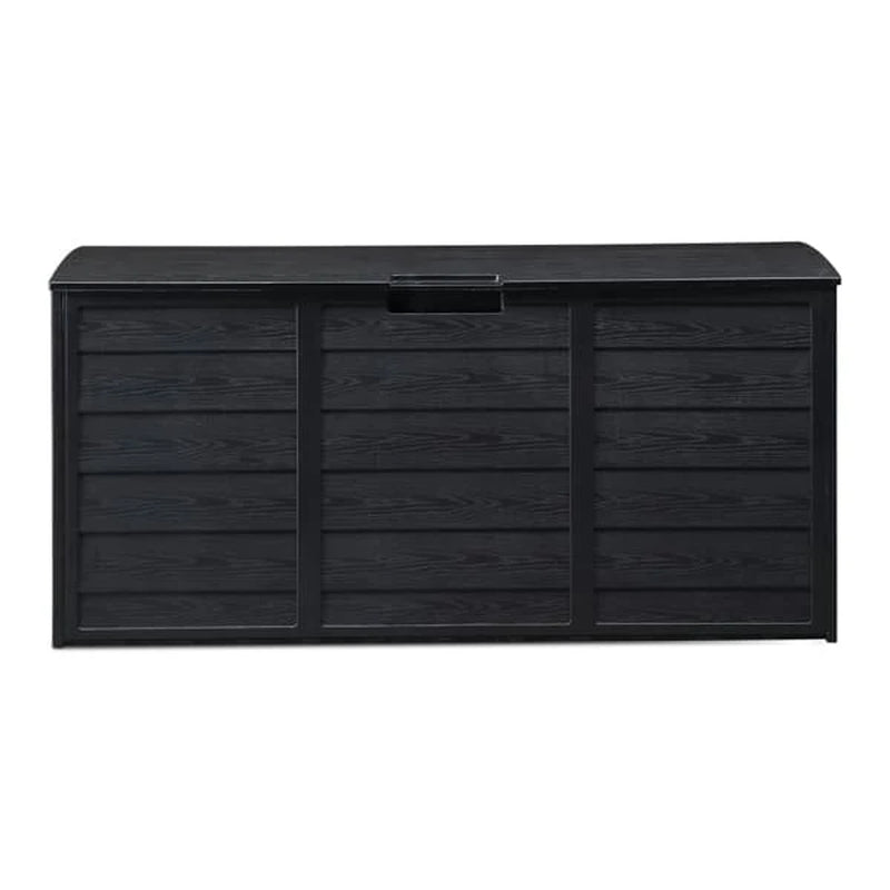 Pure Black Courtyard Storage Box with Two Wheels