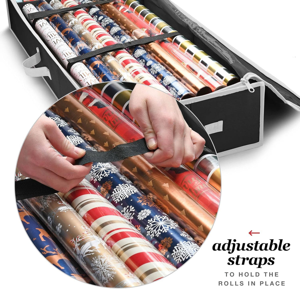 Under Bed Gift Wrap Organiser, Holds up to 24 Rolls, view 2