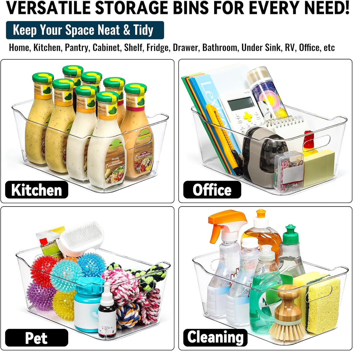 Clear Pantry Bins with Handles and Labels, Pack of 12, view 7