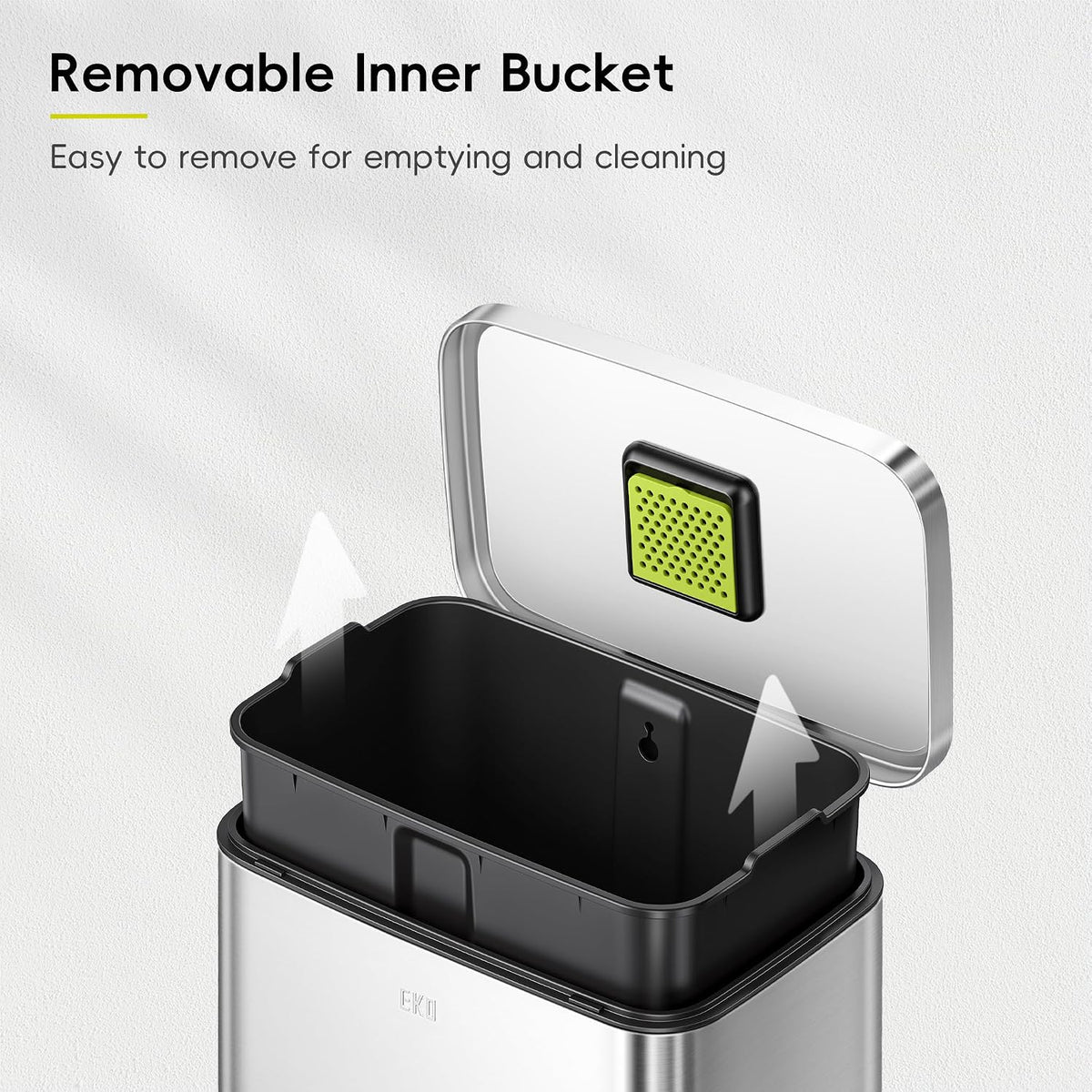 Brushed Steel Pedal Bin, 50 Litre, view 8
