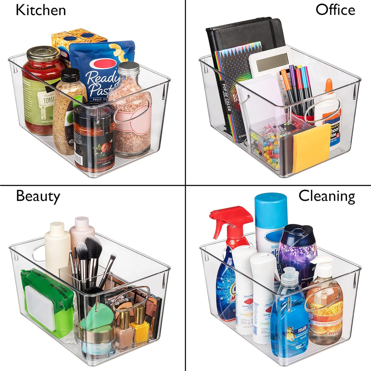 Pantry Storage Bins with Lids, Pack of 4, view 5