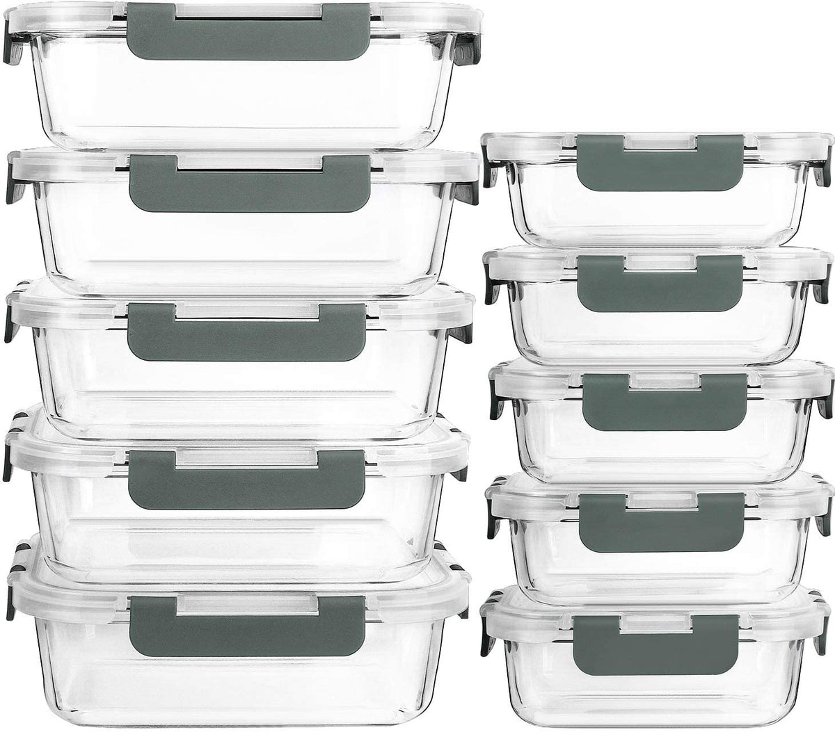 Glass Food Storage Containers, 10 Pack
