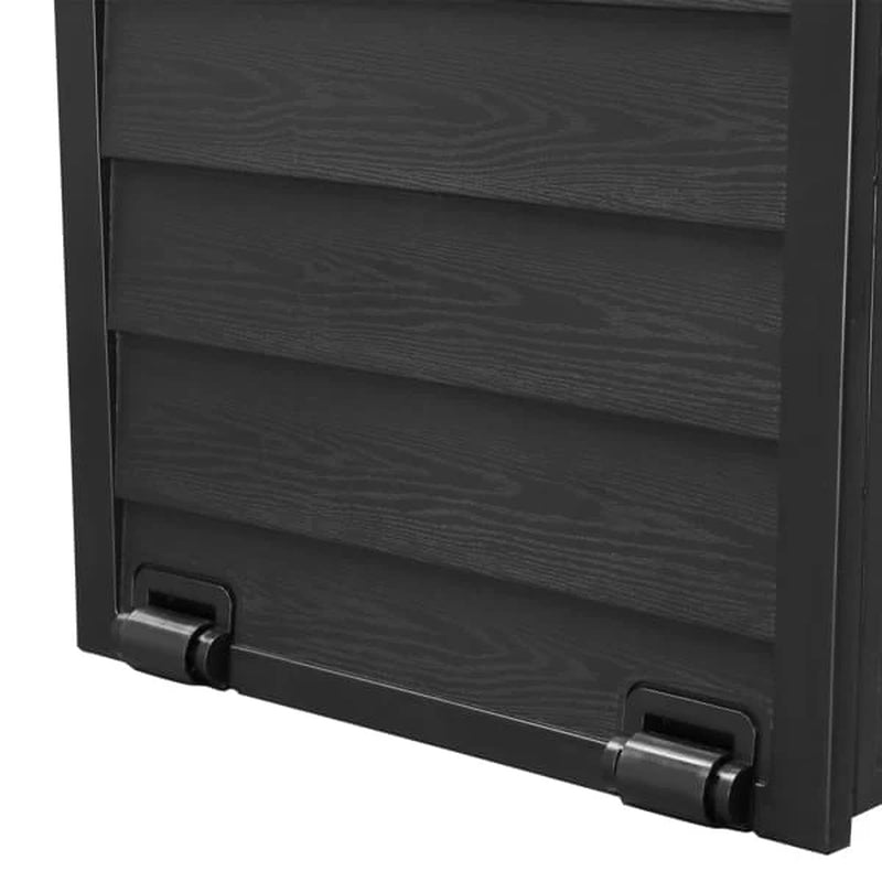 Pure Black Courtyard Storage Box with Two Wheels