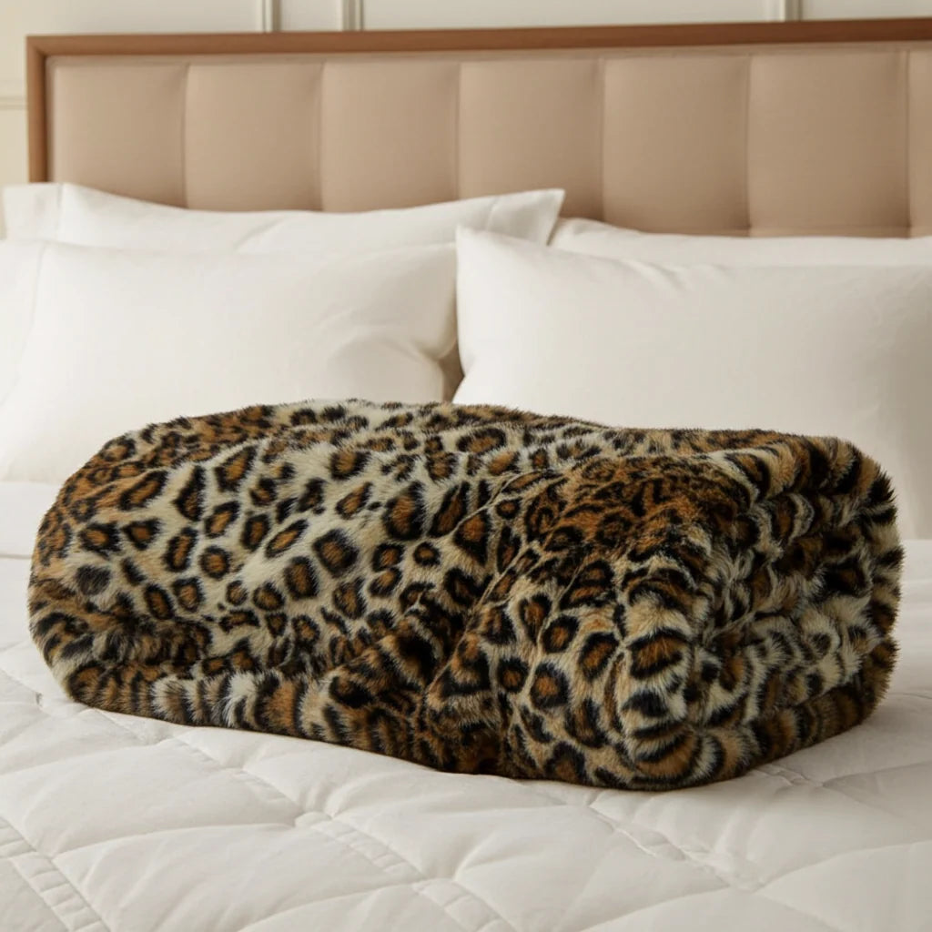 Wild Leo Faux Fur Luxury Throw