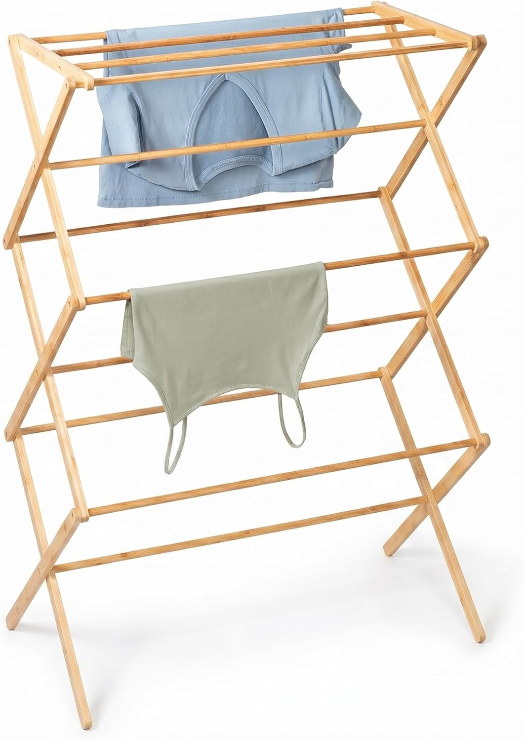 Collapsible Bamboo Clothes Drying Rack