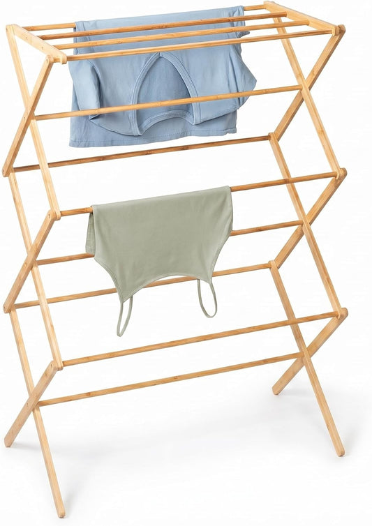 Collapsible Bamboo Clothes Drying Rack