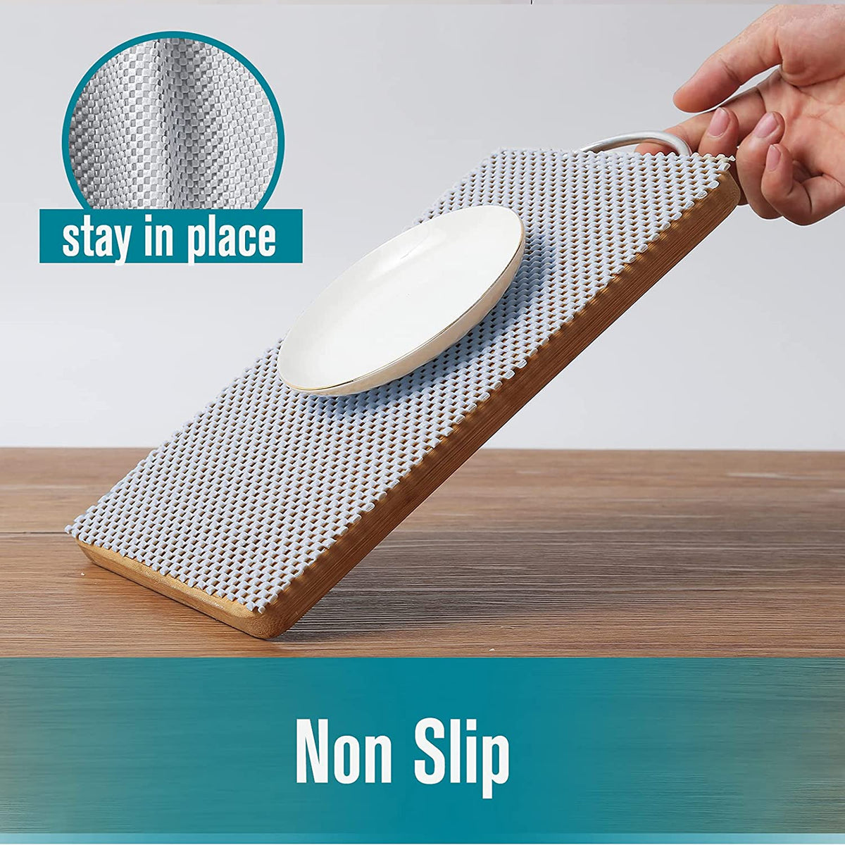 Non Slip Drawer and Shelf Liner, 30 cm x 6 m, Black, view 4