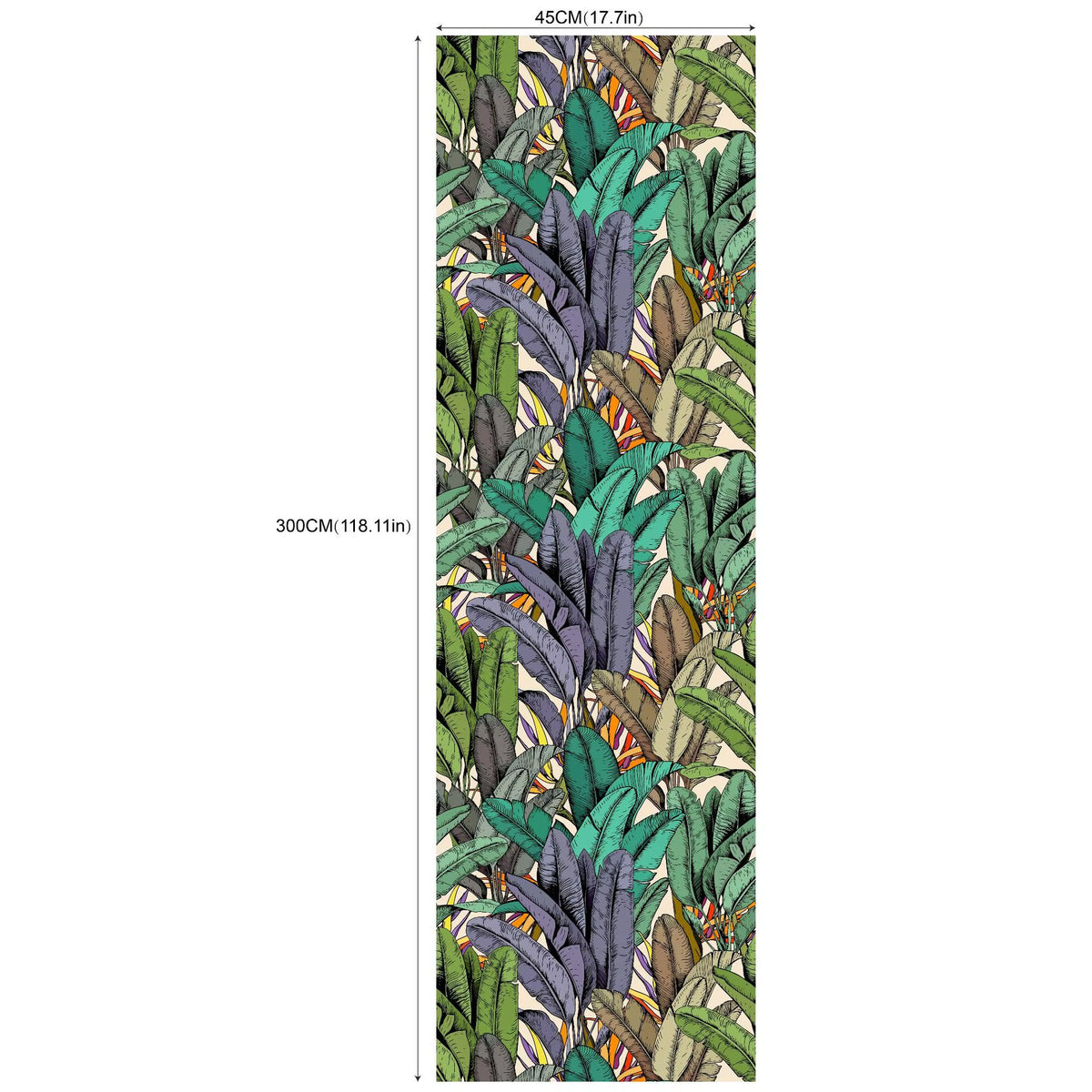 Green Tropical Palm Wallpaper Self Adhesive Rainforest Leaves Wallpaper Jungle Peel & Stick Plant Wallpaper Mural Vinyl Film
