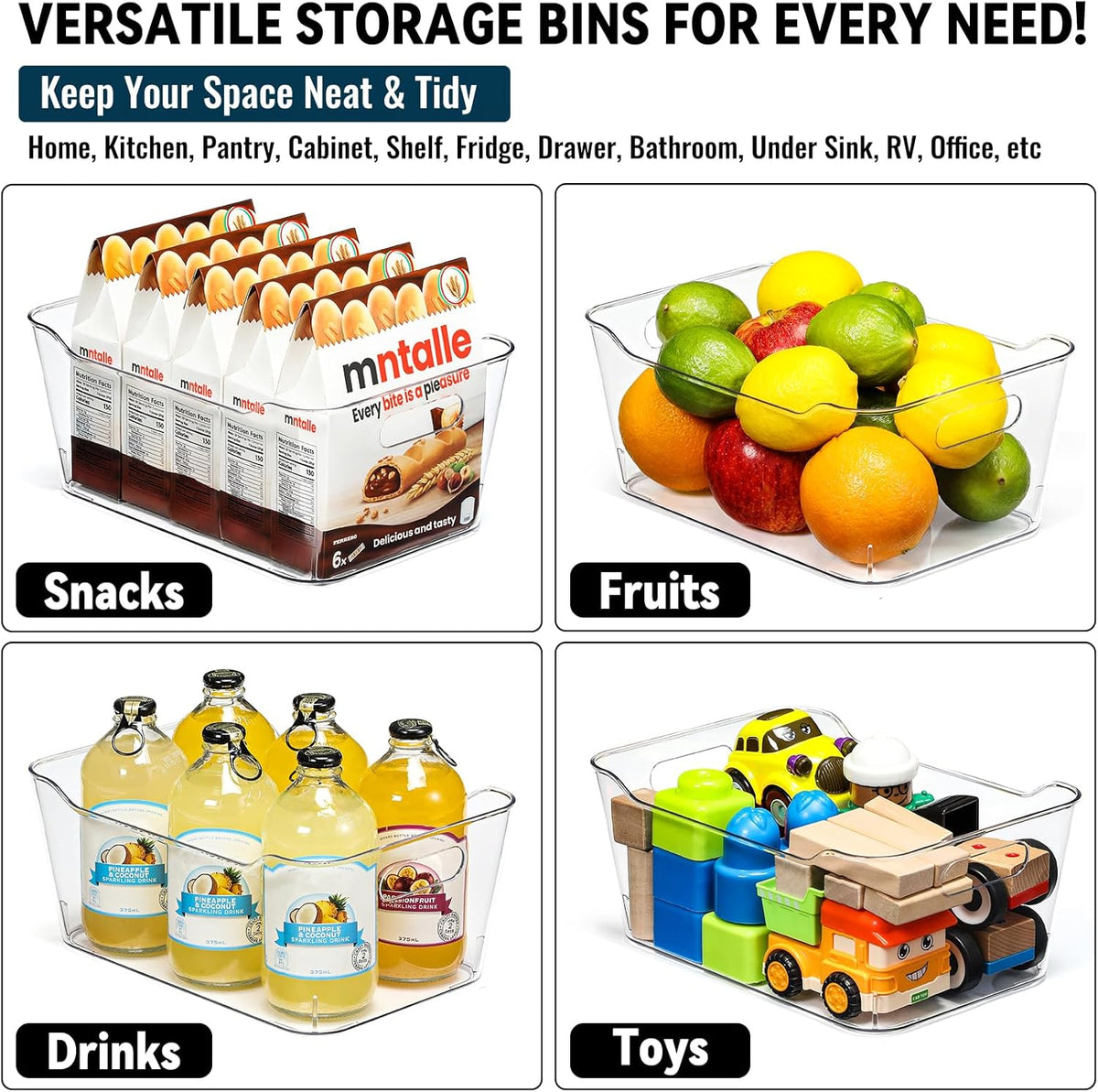 Clear Pantry Bins with Handles and Labels, Pack of 12, view 6