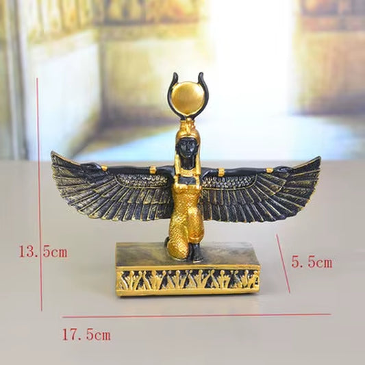 Egyptian Gods Goddess Ornament 1Pc Large Isis Sculpture Adorn for Home Eye of Egypt Furnishing Articles Decorate