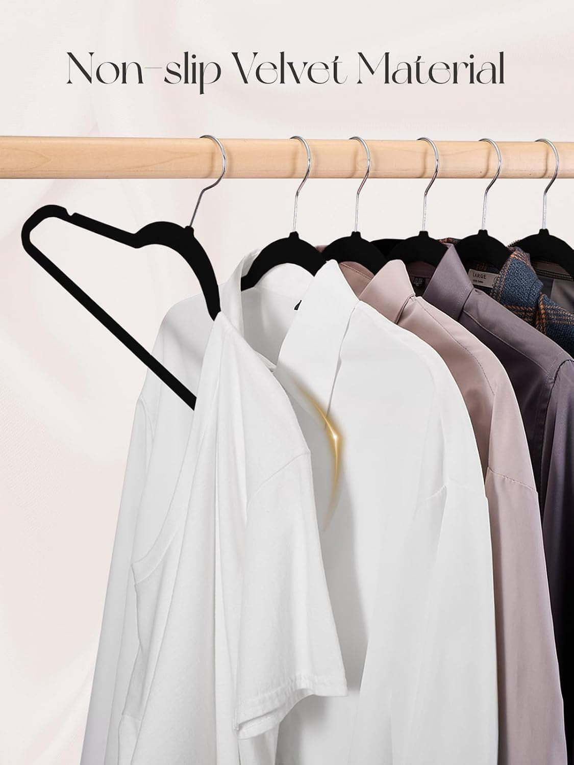 Black Velvet Hangers, Pack of 20, view 3