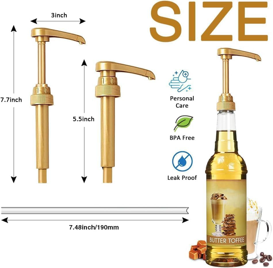 Gold Coffee Syrup Pumps, Set of 10, view 4